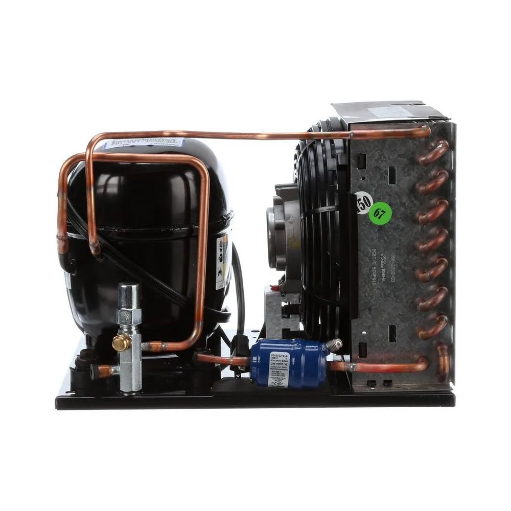 Refrigeration compressor unit with copper coils.